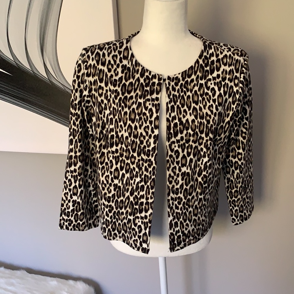Philosophy animal print 3/4 sleeve black jacket